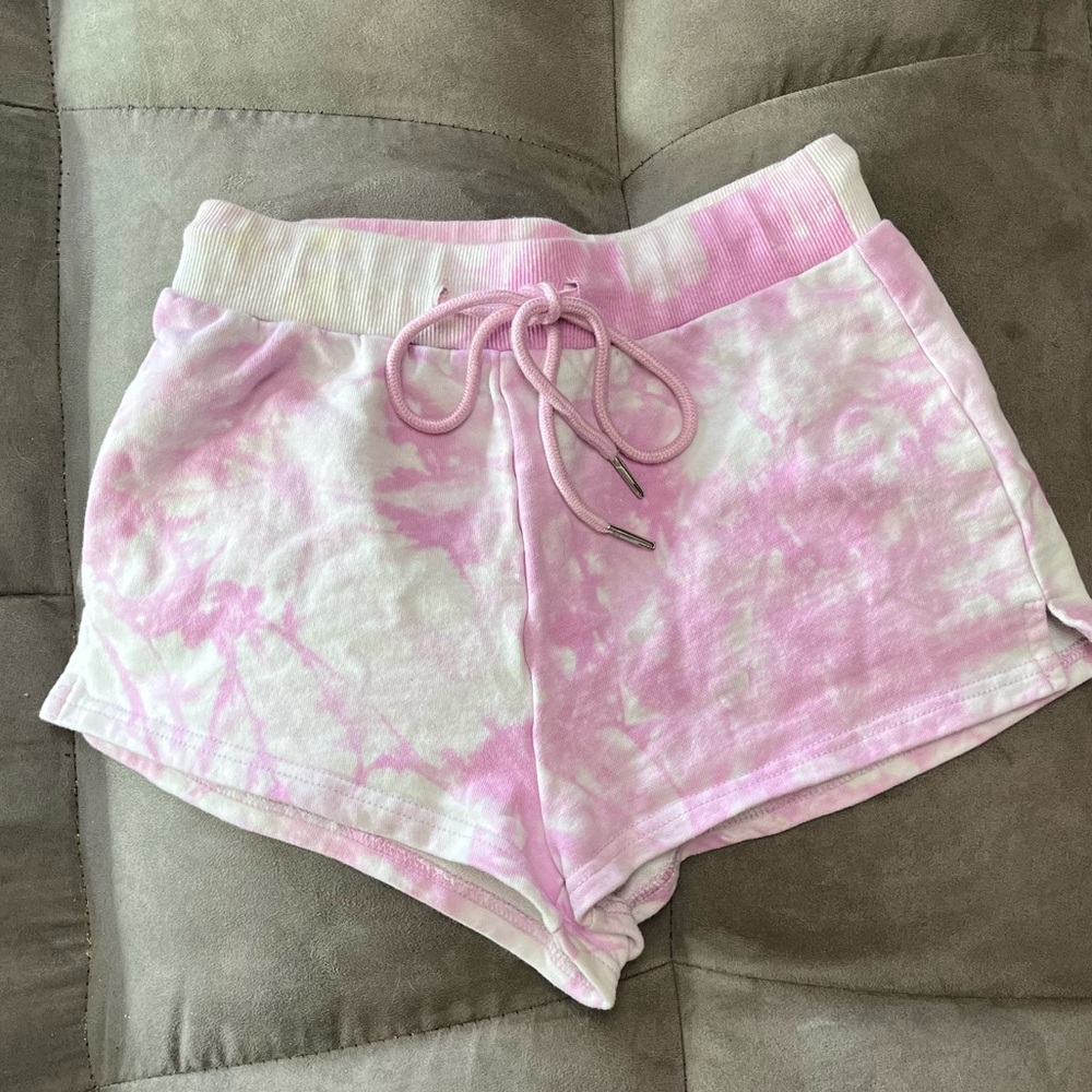 Pink tie dye shorts